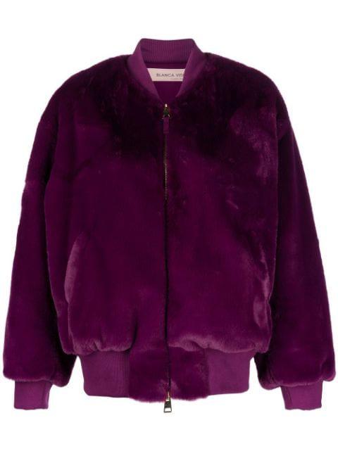 faux-fur bomber jacket by BLANCA VITA