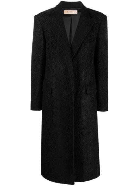 felted single-breasted long coat by BLANCA VITA