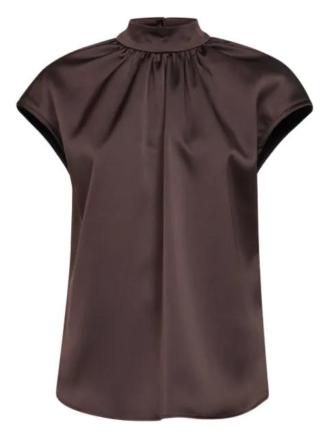 gathered-collar top by BLANCA VITA