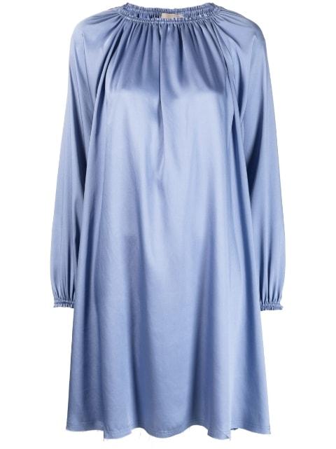 gathered-detail long-sleeve dress by BLANCA VITA