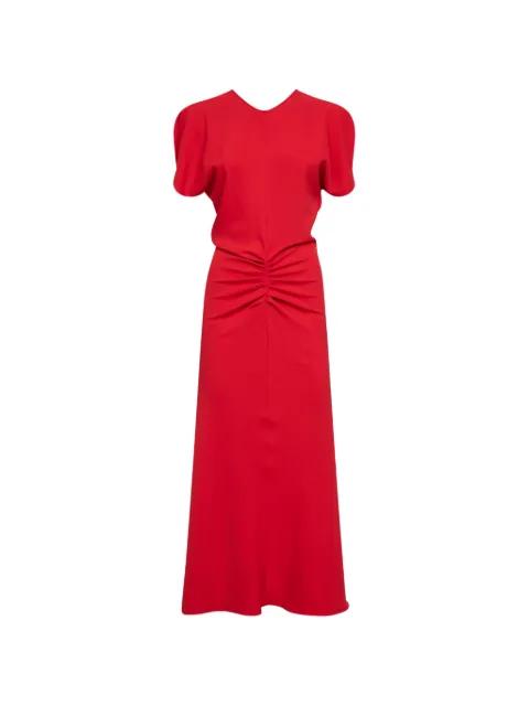 gathered tulip-sleeve maxi dress by BLANCA VITA