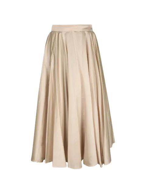 high-shine pleated long skirt by BLANCA VITA
