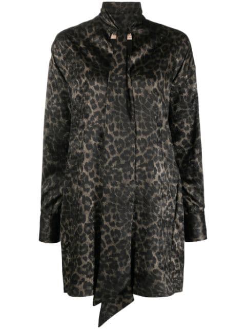 leopard-print shirt dress by BLANCA VITA