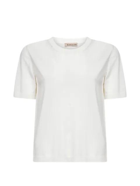 ribbed short-sleeve sweater by BLANCA VITA