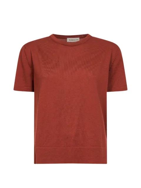ribbed short-sleeve sweater by BLANCA VITA