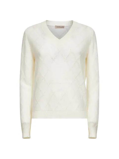 ribbed v-neck sweater by BLANCA VITA