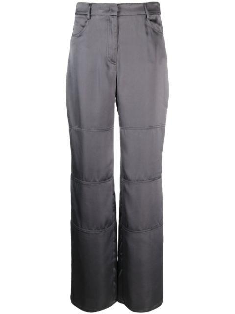 straight-leg satin trousers by BLANCA VITA