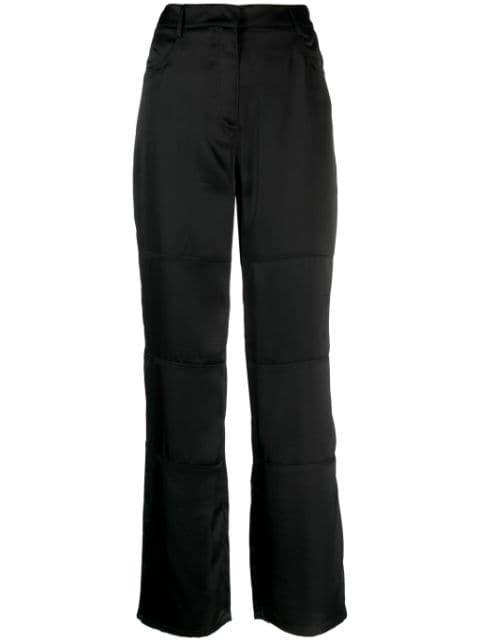 straight-leg satin trousers by BLANCA VITA