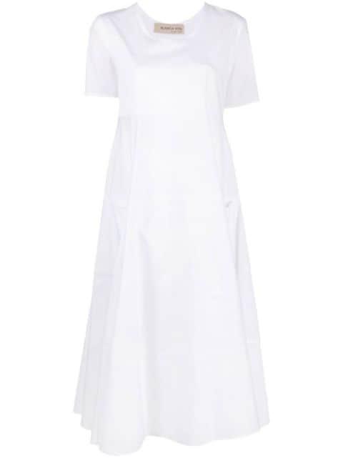 tiered short-sleeve dress by BLANCA VITA
