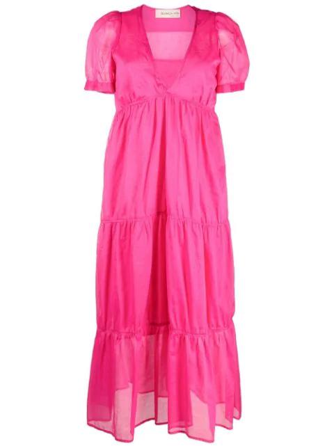 tiered v-neck dress by BLANCA VITA