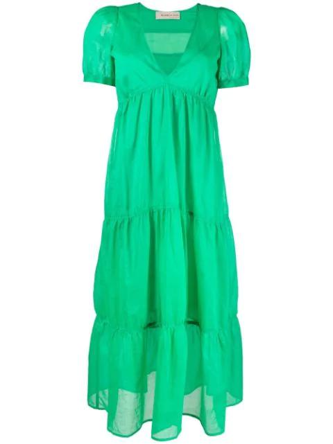tiered v-neck dress by BLANCA VITA