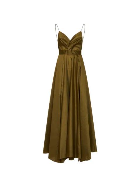 wrap-front gathered maxi dress by BLANCA VITA