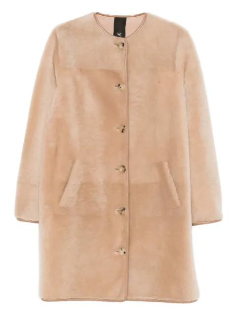 button -up sheepskin coat by BLANCHA