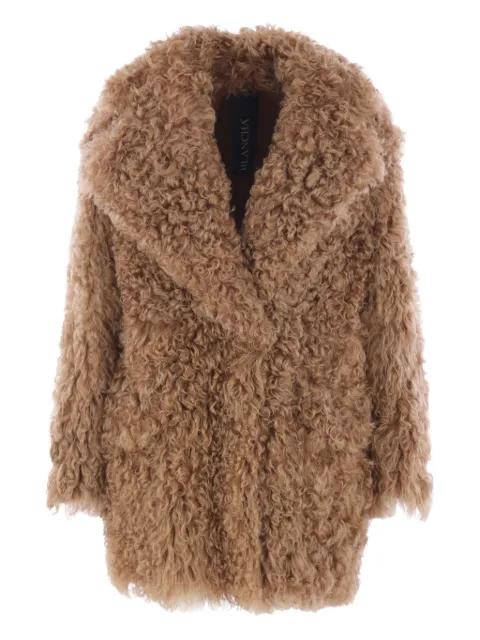 curly fleece coat by BLANCHA