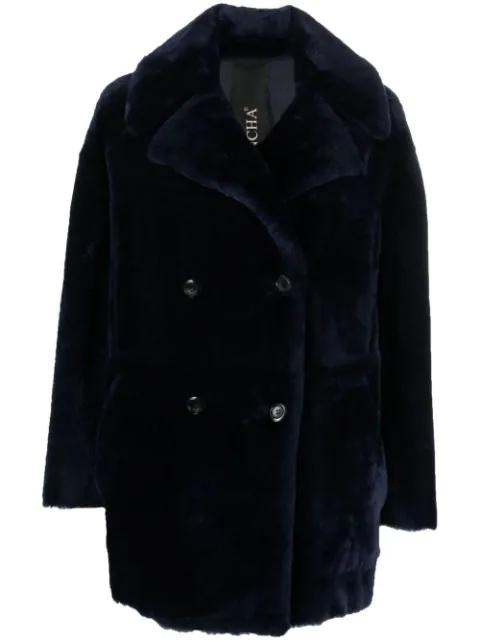 double-breasted shearling jacket by BLANCHA