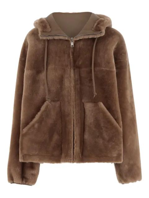 hoodied shearling jacket by BLANCHA