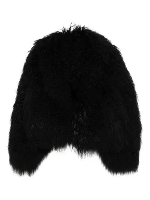 textured faux-fur coat by BLANCHA