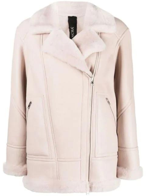 zip-up lambskin jacket by BLANCHA