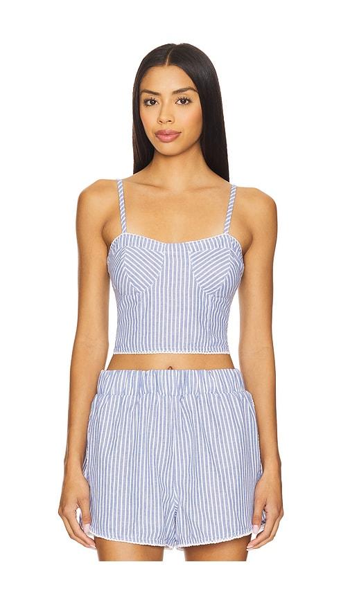 BLANKNYC Bustier Crop Top in Blue by BLANK NYC