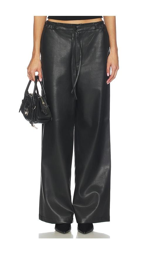 BLANKNYC Faux Leather Wide Leg Pant in Black by BLANK NYC