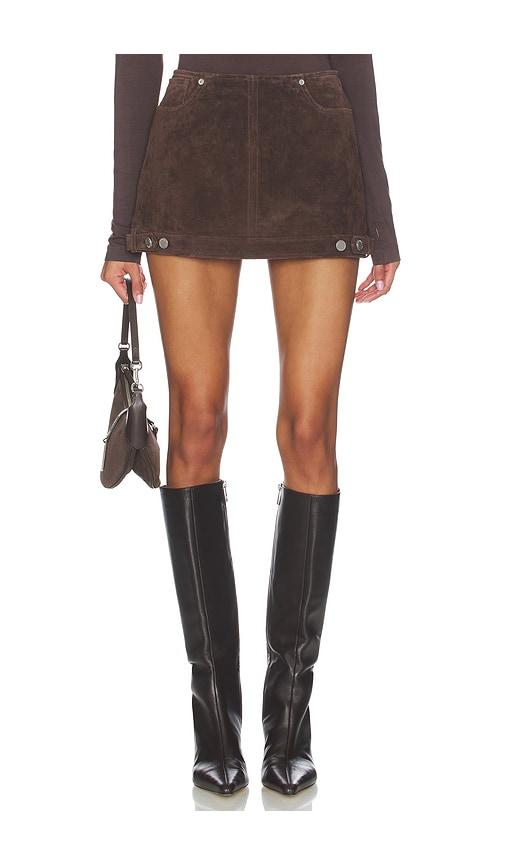 BLANKNYC Faux Suede Mini Skirt in Brown by BLANK NYC