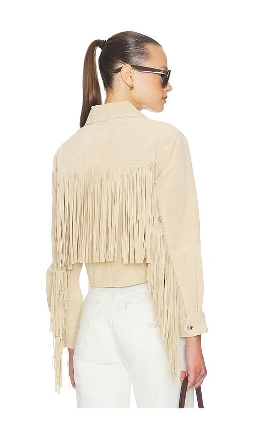 BLANKNYC Fringe Jacket in Tan by BLANK NYC