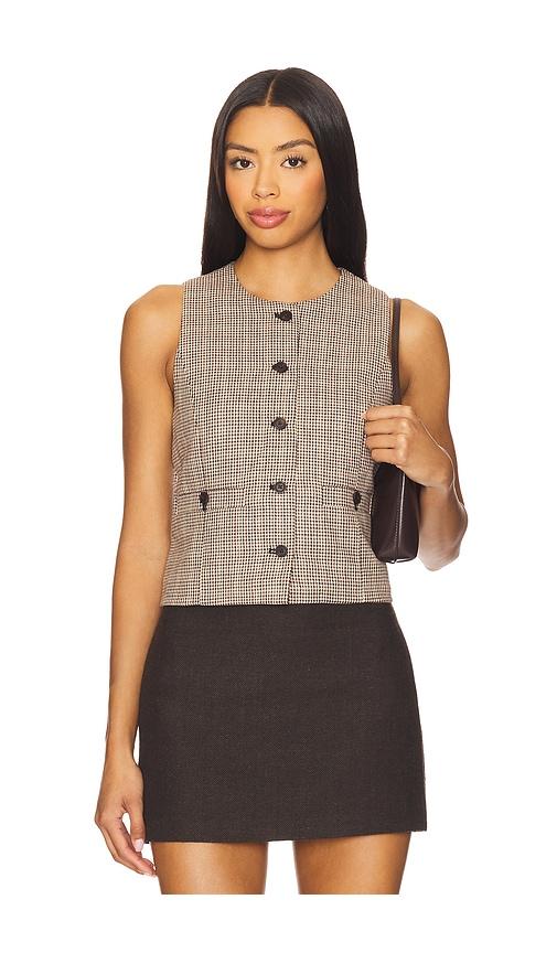 BLANKNYC Plaid Vest in Tan by BLANK NYC
