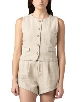 Cotton Linen Vest by BLANK NYC