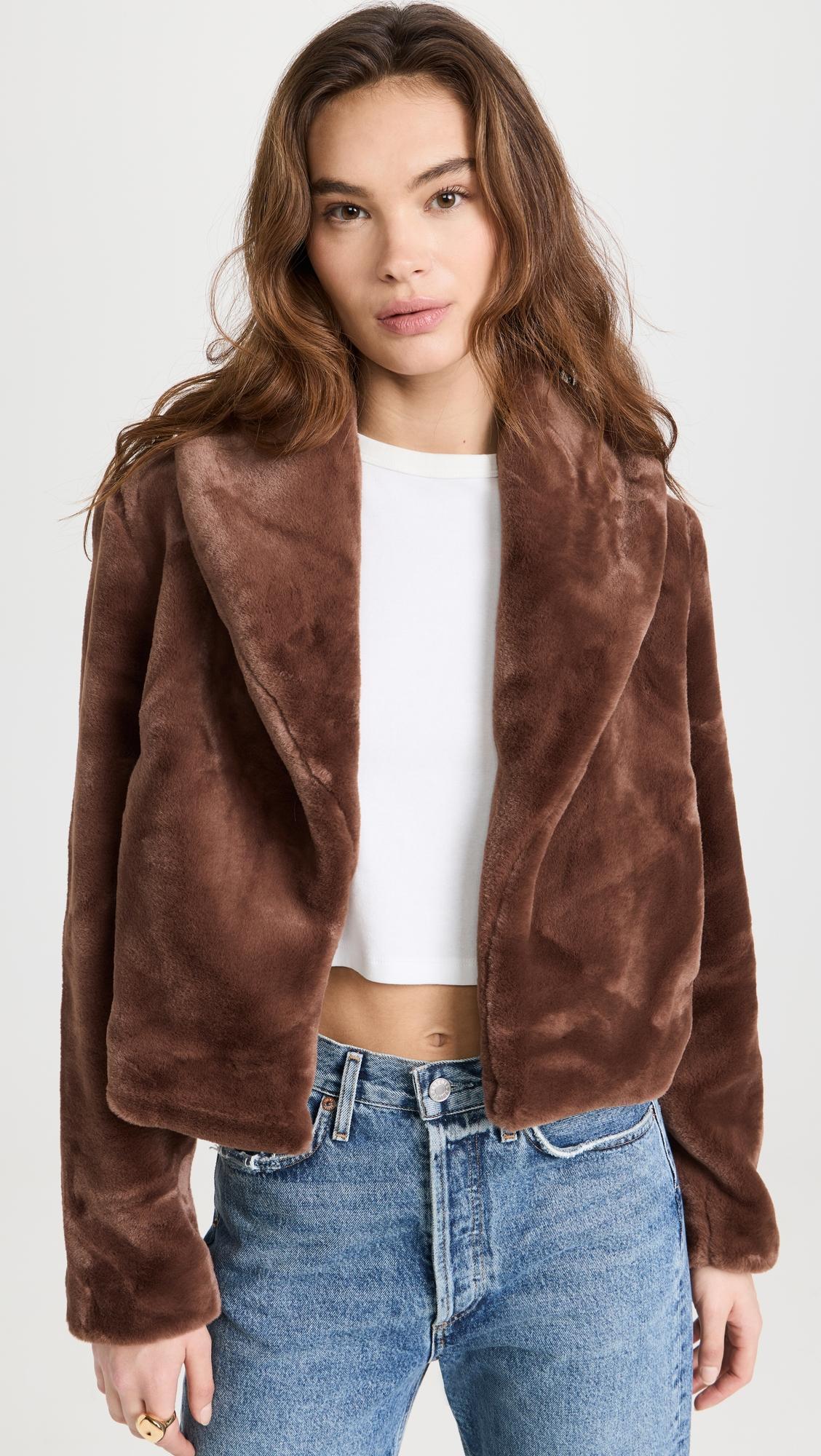 Espresso Faux Fur Martini Jacket by BLANK NYC