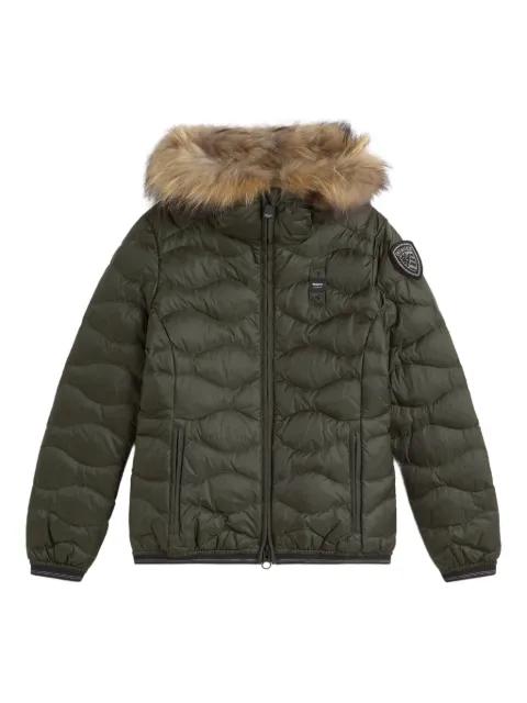 faux-fur hoodied jacket by BLAUER