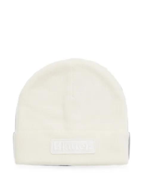 logo-patch beanie hat by BLAUER