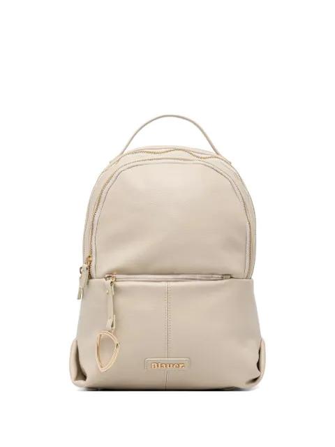 logo-plaque pebbled backpack by BLAUER