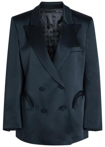 Everynight double-breasted satin blazer by BLAZE MILANO