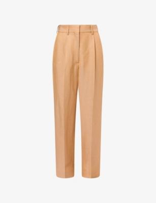 Fox Straight-Leg Pleated Linen Trousers by BLAZE MILANO