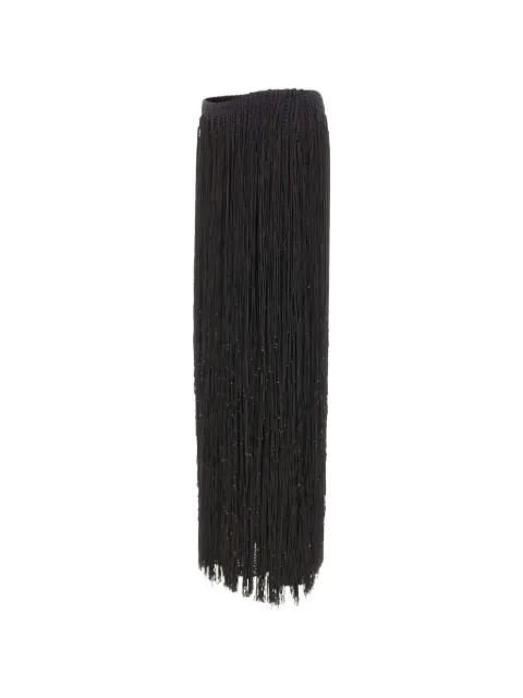 Athos bead-embellished fringed maxi skirt by BLESS