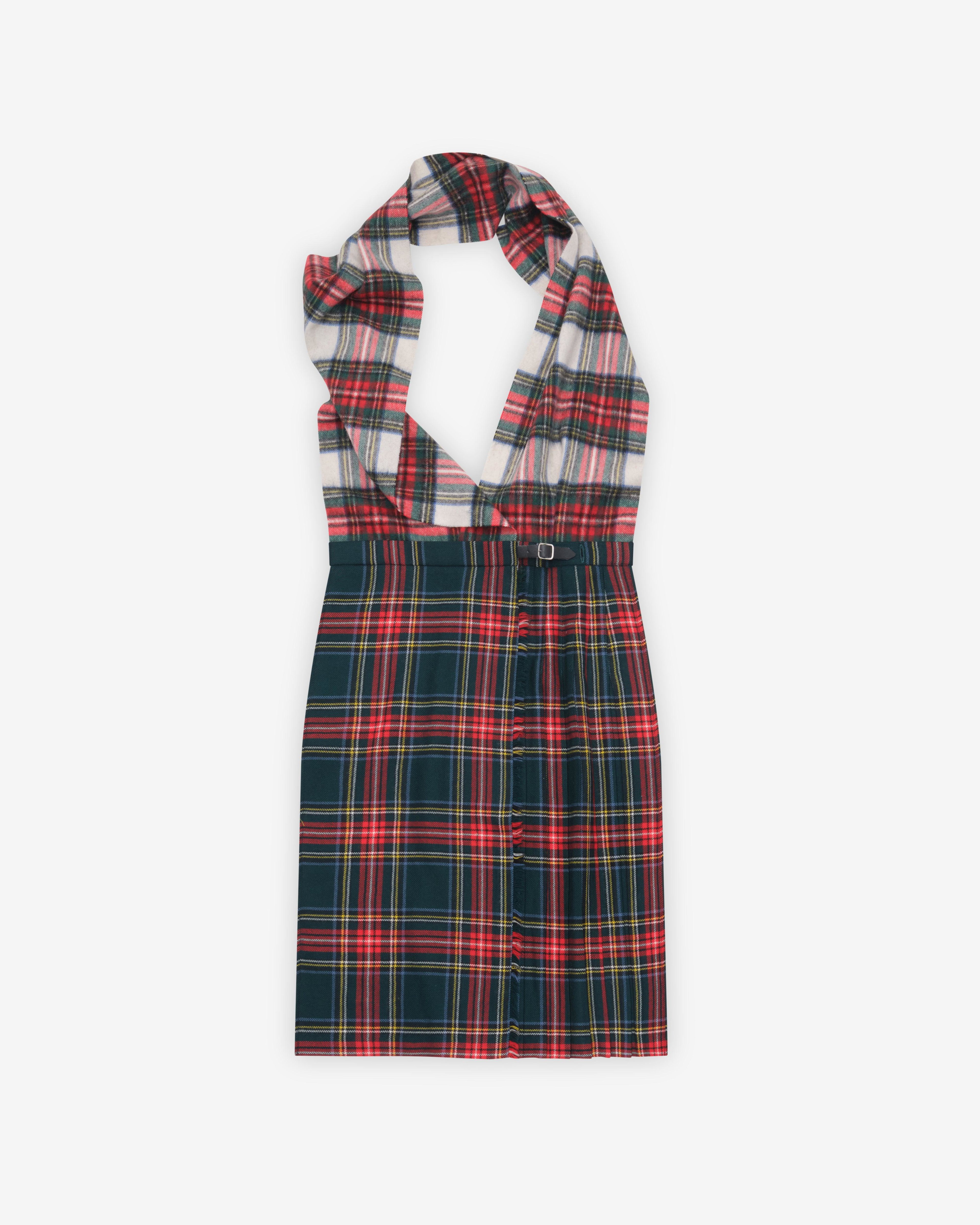 Bless - Women's Doublekilt Scarf - (Red/Green Tartan) by BLESS
