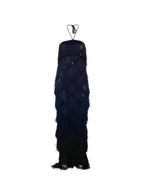 Laguna fringed halterneck maxi dress by BLESS