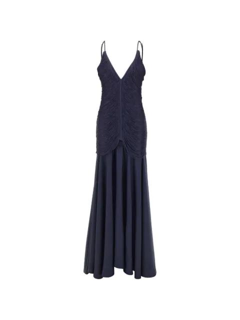 Nostalgia fringe-detailed maxi dress by BLESS