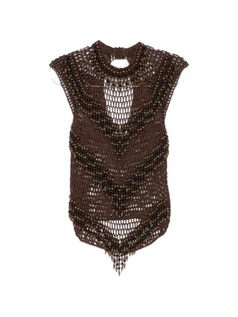 beaded crochet top by BLESS