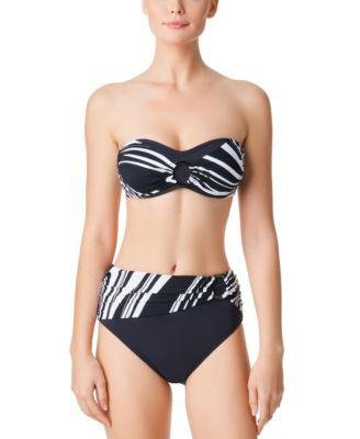 New Wave Draped Bandeau O-Ring Bikini Top & Matching Bottoms by BLEU BY ROD BEATTIE