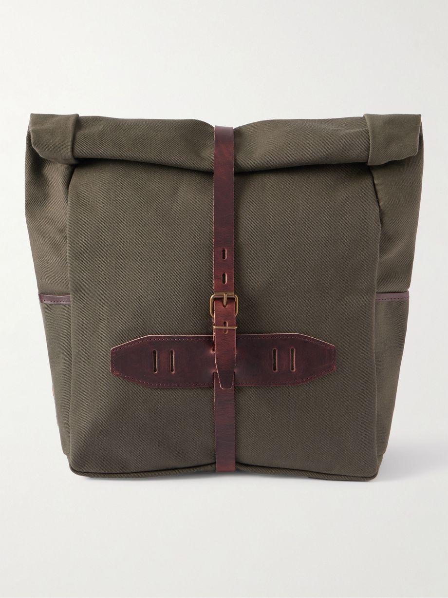 Jamy Leather-Trimmed Canvas Backpack by BLEU DE CHAUFFE