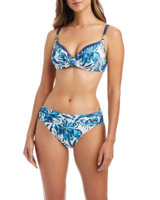 Draped Underwire Bikini Top & Sarong Hipster Bottom by BLEU ROD BEATTIE