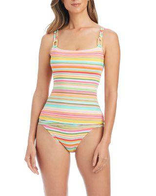 Square Neck Tankini & Basic Hipster by BLEU ROD BEATTIE