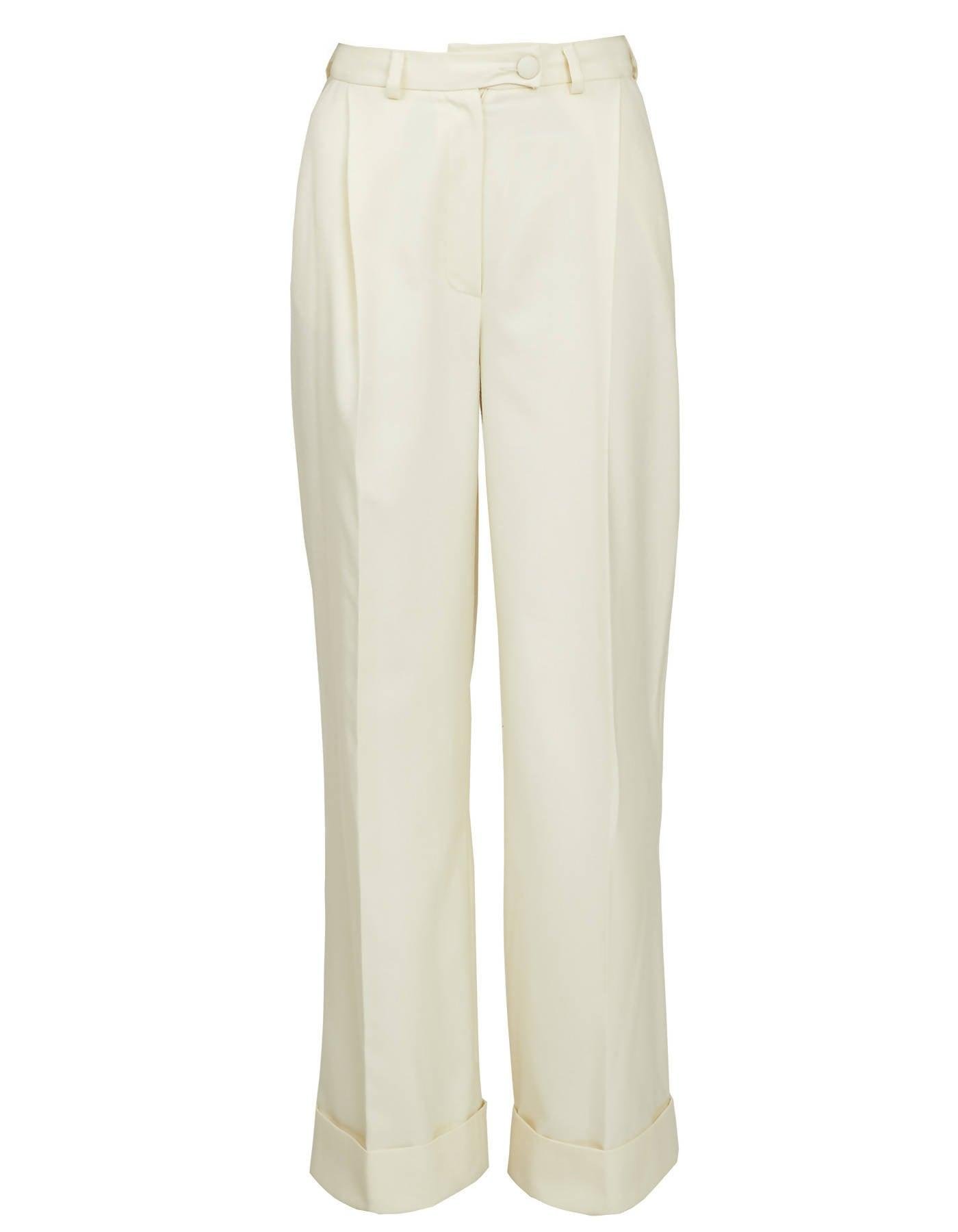 Milky White loose suit pants by BLIKVANGER