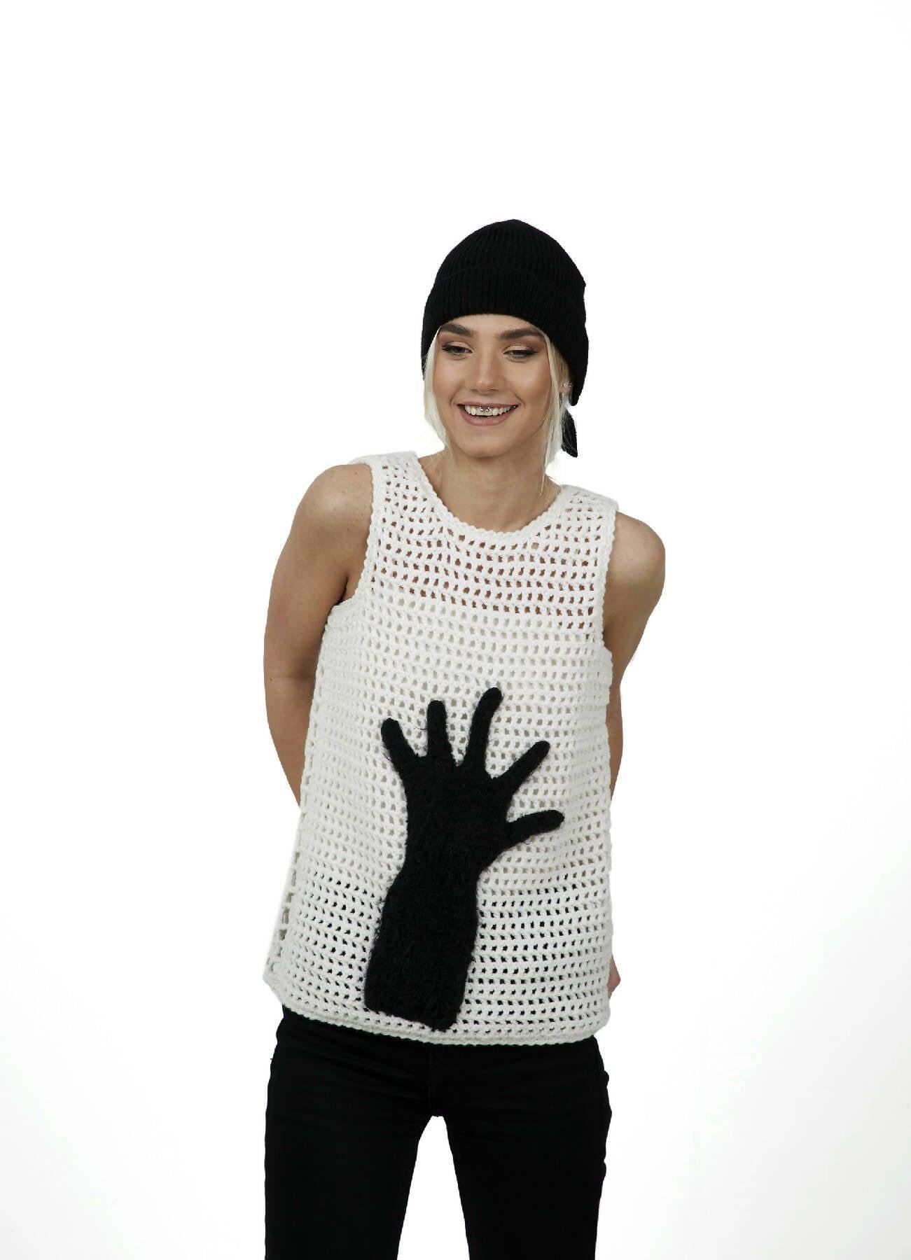 transparent knit vest by BLIKVANGER