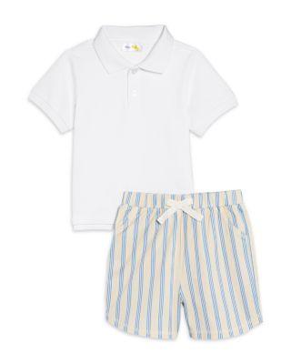 Boys' Short Sleeved Polo & Striped Shorts Set by BLOOMIE'S BABY
