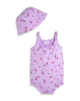 Girls' Floral Romper & Hat Set by BLOOMIE'S BABY