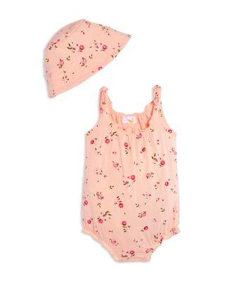 Girls' Floral Romper & Hat Set by BLOOMIE'S BABY