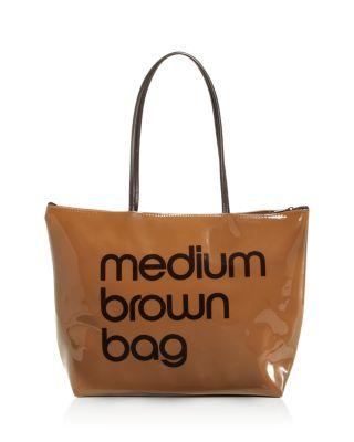Bloomingdale's Zip Top Medium Brown Bag - Exclusive by BLOOMINGDALE'S