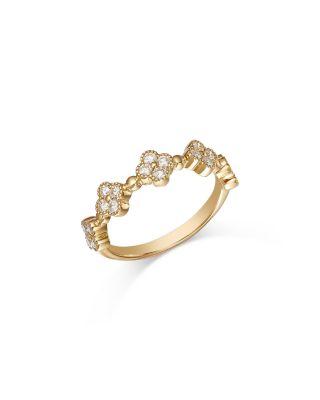 14K Yellow Gold Diamond Clover Band Ring by BLOOMINGDALE'S FINE COLLECTION